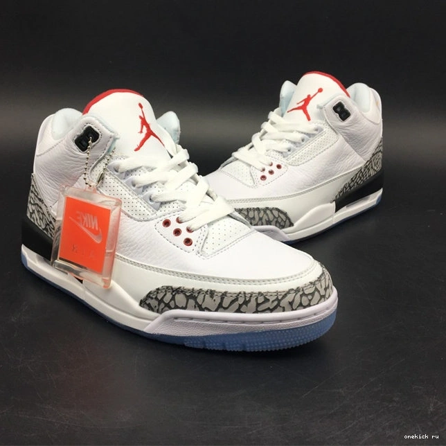 Rep Onekick Jordan3 923096- Free Tailored Throw White 3851 Cement Line 1015
